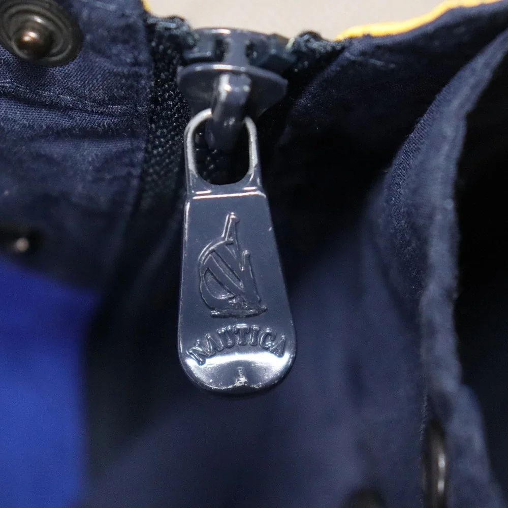 Vintage 90's Nautica Sailing Jacket Navy Blue White Yellow